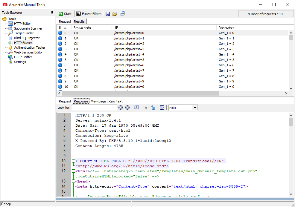 Acunetix Manual Tools HTTP Fuzzer